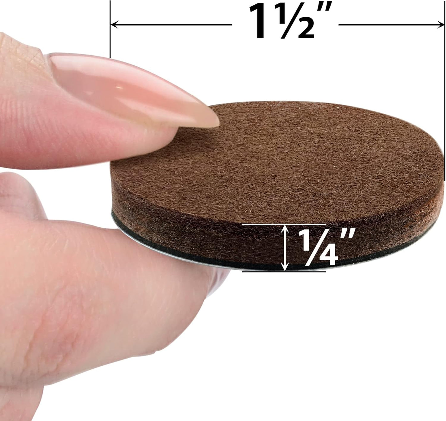 24 Heavy-Duty Felt Furniture Pads 1.5” 1/4” Thick X-Protector! Round Felt Pads for Furniture Feet - The Best Felt Floor Protectors for Furniture to Prevent Scratches. Protect Your Hard Floor! (Brown)