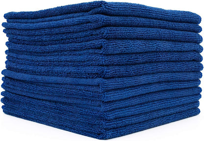 The Rag Company - All-Purpose Microfiber Terry Cleaning Towels - Commercial Grade, Highly Absorbent, Lint-Free, Streak-Free, Kitchens, Bathrooms, Offices, 300gsm, 12in x 12in, Royal Blue (12-Pack)