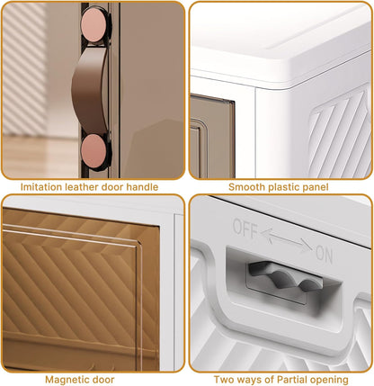 Extra Large Stackable Storage Bins with Lids & Wheels & Door, 336QT-112QT/28GAL*3Pack Foldable Collapsible Closet Organizers, Plastic containers drawers for bedroom Dorm