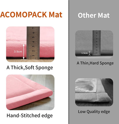 ACOMOPACK Baby Play Mat for Floor,1.3" Thick Memory Foam Area Rug for Living Room,Soft Velvet Crawling with Non-Slip Bottom for Kid,Toddler,79"×157" Tummy Time Nursery Rugs,Yoga（Pink）