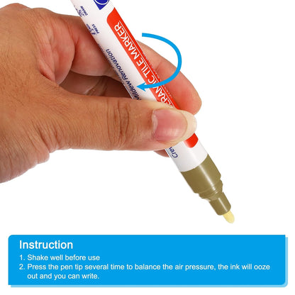 PATIKIL Grout Pen, 4 Pack Khaki Tile Marker Waterproof Grout Sealer Pen Tile Repair Pens Paint Pens for Wall Floor Bathroom Kitchen Refresh