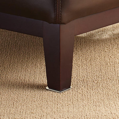 Super Sliders 5 Inch Square Corner Plastic Reusable Furniture Sliders for Carpeted Floors, Durable Foam Pad Surface for Secure Grip (4 Pack, Beige)