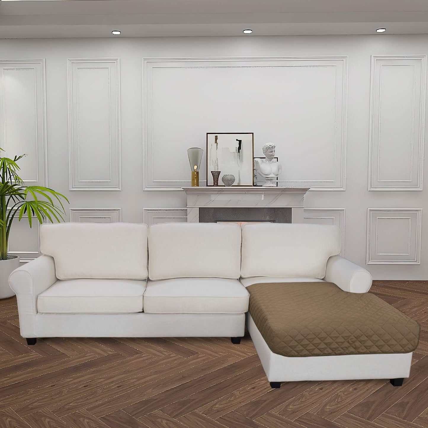 Easy-Going Sectional Couch Covers for Dogs L Shape Sofa Cover Reversible Sofa Slipcover Chaise Lounge Cover Furniture Protector Cover for Pets Dog Cat (42 x 52 inches, Camel/Camel)