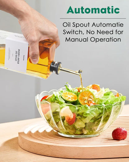 Olive Oil Dispenser For Kitchen, Glass Oil Bottle 350ML Oil And Vinegar Dispenser Set Of 4 with 4 Stainless Steel Pourers & 88 Labels, Soy Sauce Dispenser, Coffee Syrup Bottles