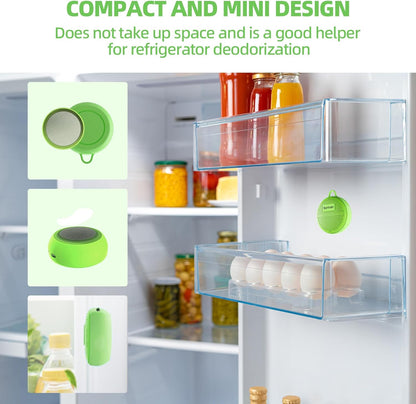 Refrigerator Deodorizer, Rechargeable Deodorizer, Fridge Deodorizer, Air Purifier, Suitable for Refrigerator, Car, Wardrobe, Shoe Cabinet, Better Than Baking Soda and Charcoal（Green）