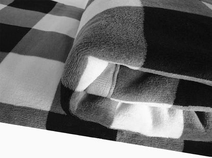 UKELER Buffalo Check Sherpa Throw 80'' x 60''- Soft Plush Flannel Blanket Throws for Bed/Couch/Sofa/Office/Camping
