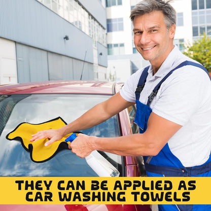 Tallew 50 Pcs Microfiber Towels 16 Inch x 16 Inch Microfiber Cloth Car Drying Towels for Cars Washing Polishing Office Windows Cleaning Household Supplies (Yellow)