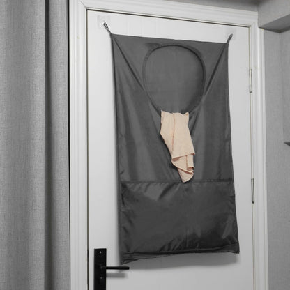 Saves Space Door-Hanging Laundry Bag,Door Hanging Laundry Hamper with 2 Different Types of Hooks, Polyester Fabric Hanging Laundry Basket for Clothes Size 22"X37" -2 Pack Gray
