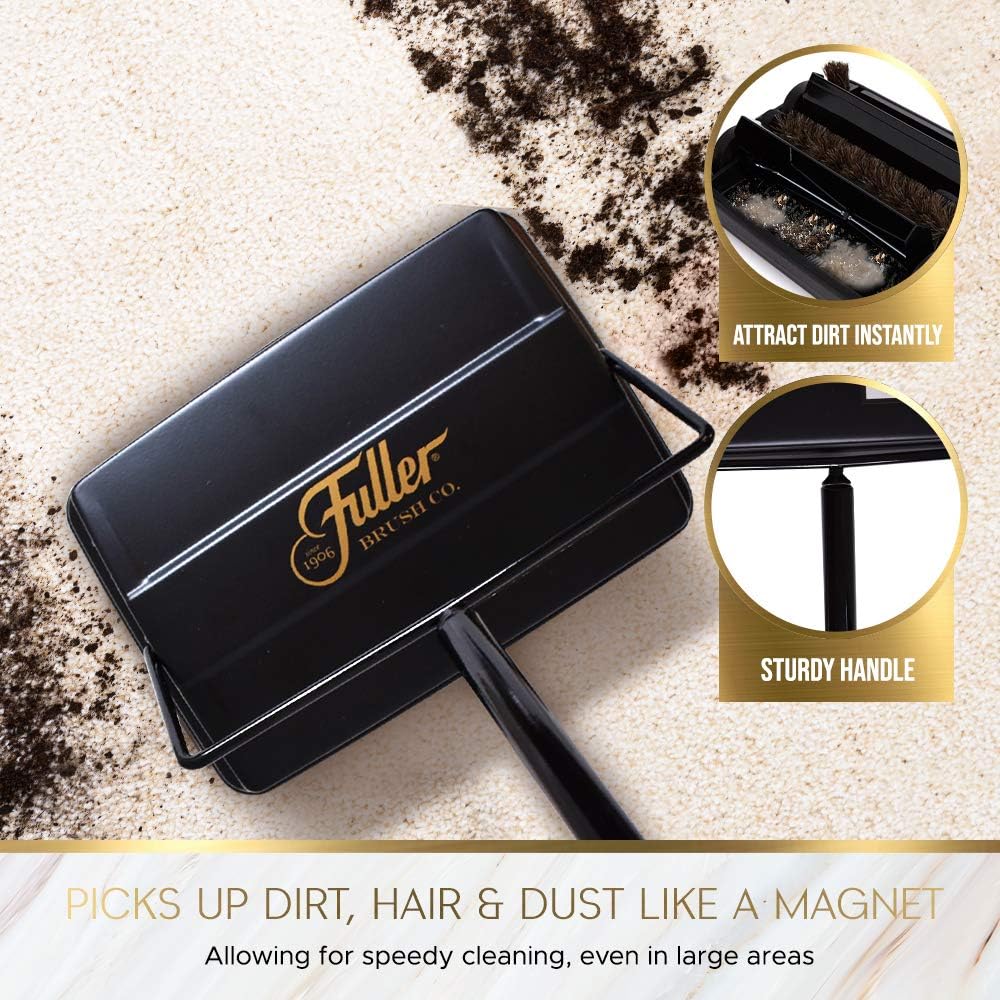 Stanley Home Products Electrostatic Carpet & Floor Sweeper - Heavy Duty Lightweight Floor Cleaner - Suitable for Smooth Floors and Low Pile Rugs & Carpeting No Electricity Needed (Forest Green)