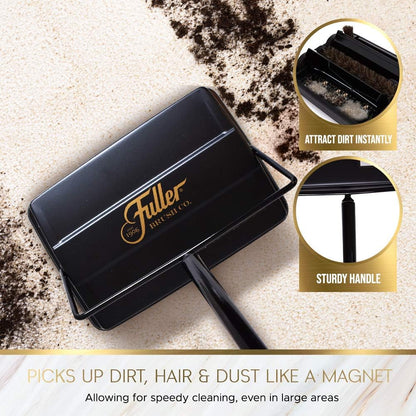 Stanley Home Products Electrostatic Carpet & Floor Sweeper - Heavy Duty Lightweight Floor Cleaner - Suitable for Smooth Floors and Low Pile Rugs & Carpeting No Electricity Needed (Forest Green)