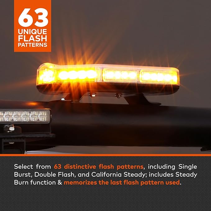 LAMPHUS NanoFlare NFMB40 12" 12V 40W RED LED Strobe Mini Light Bar [SAE Class 1] [Magnet/Permanent Mount] Rooftop Rotating Flashing Emergency Warning Beacon Lightbar for Volunteer Firefighter Vehicle