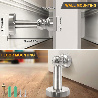 6 Pack Door Stopper Magnetic, COCIVIVRE Magnet Door Stop Stainless Steel for Wall and Floor Mounting, with Screws Drilling Mounting, Heavy Duty for Various Door Types to Hold Your Door Open