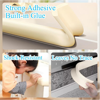 Baby Proofing Edge Corner Protector,1Roll L-Shape Soft Cabinet Door Bumper Corner Strip,4 Furniture Safety Bumper Corner Guards,Wall Protector,Self Adhesive,for Nursery,Fireplace,Kitchen,Table