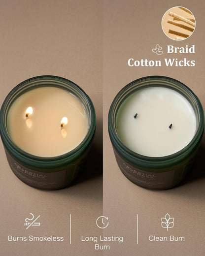 M&SENSE Celestial Cypress - Cedarwood Spice Scent Natural Soy Wax Highly Scented Candle, 11.6oz 2 Wick 70 Hours Long Lasting Candle Woody Scent Gifts for Dad