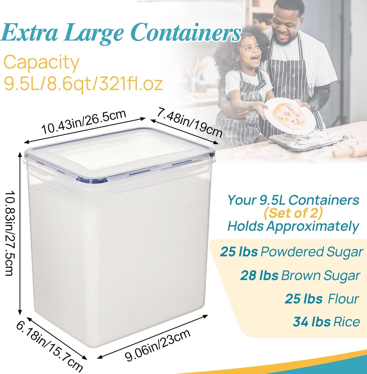 Vtopmart 9.5L Large Food Storage Containers