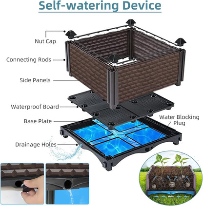 Large Planters for Outdoor Plants - Deepened 20" H, Raised Beds for Gardening Self Watering, Elevated Planter Box with Legs, Rectangular Garden Planters for Outdoor Plants Flowers, 47.2"L x 15.7"W