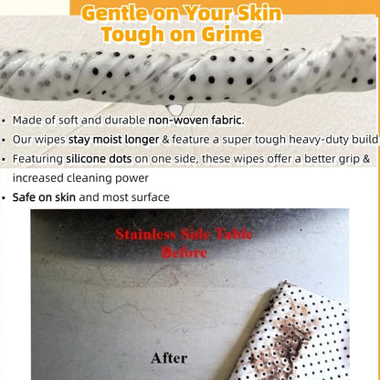 BBQ Dual Action Grill Tough Wipes,Grate and BBQ Disposable Wipes,Cleans and Absorbs Grease and Grime,Oil,Fat, and Dirt on Your Grill,Tools,Patio,Food-Safe,10 PCS Pack Giant Strength Wipes