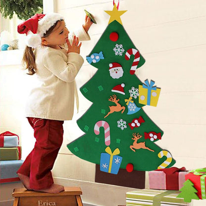 AerWo DIY Felt Christmas Tree Set + 26pcs Detachable Ornaments, Kids Wall Hanging Xmas Gifts for Christmas Decorations