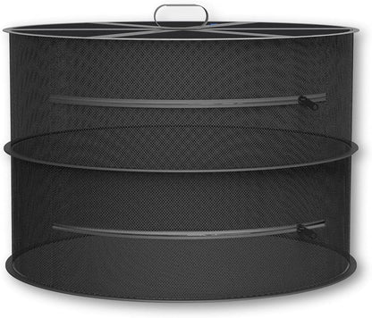 AC Infinity Herb Drying Rack, 2-Layer Hanging Mesh Net for Plants, Seeds, and Buds, 18" Diameter Fit in Grow Tents Closets Hydroponics