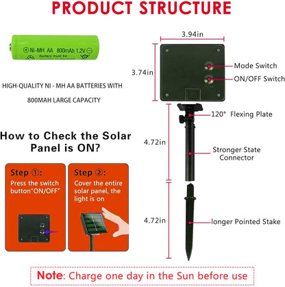 Dazzle Bright 2 Pack Solar String Lights Outdoor, Total 80FT 240LED Solar Powered Waterproof Fairy Lights 8 Modes, Copper Wire Lights for Christmas Patio Party Tree Yard Decoration (White)