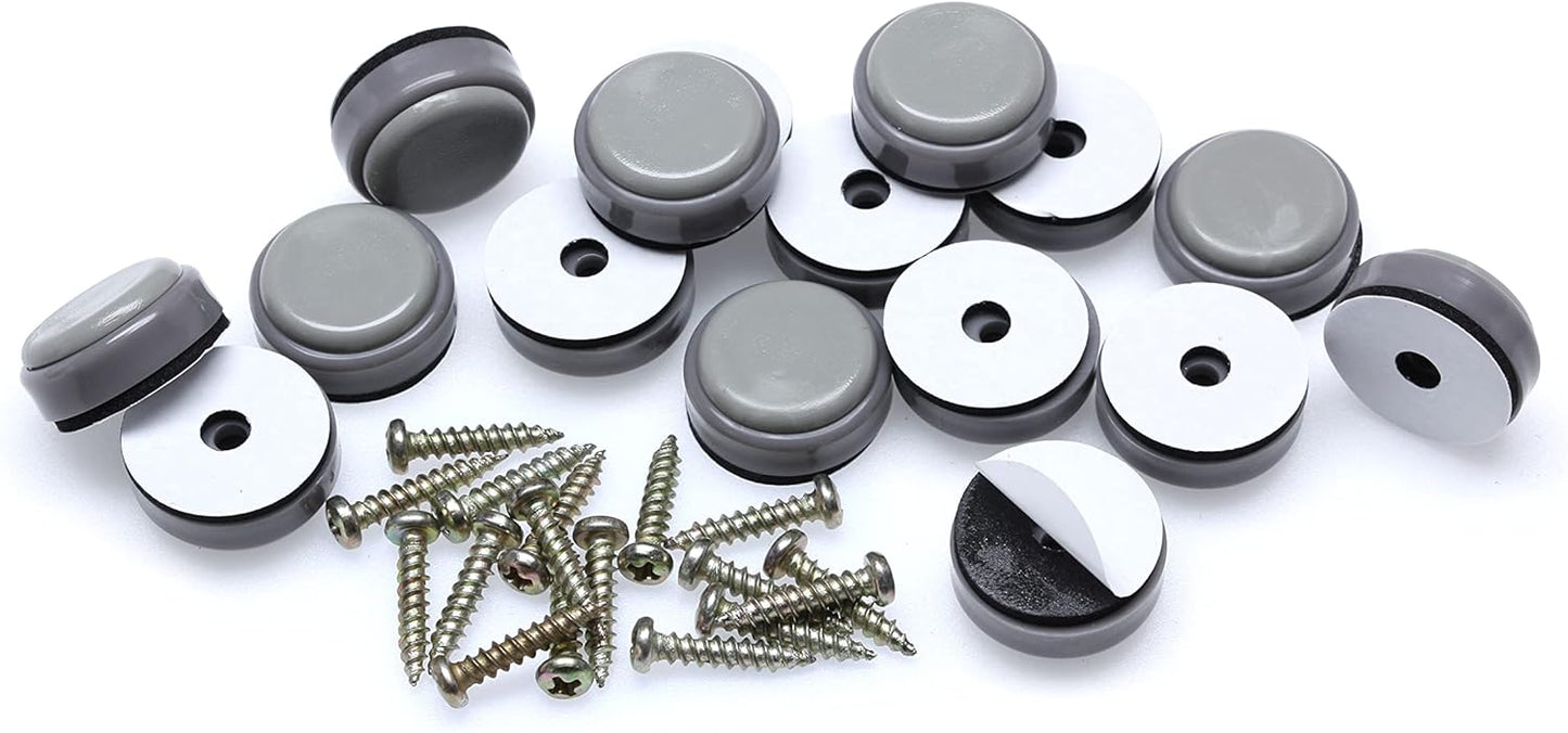 GorillaGlides 1 Inch Chair Sliders/Furniture Floor Protectors (16 Furniture Glides) Self-Adhesive Screw On Chair Glides for Sliding on Low-Pile Carpet & Hard Surface Floors, Round