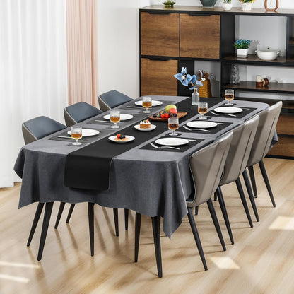 Myir JUN Dual Sided Faux Leather Place Mats Set of 4, Indoor & Outdoor Placemats - Non-Slip, Washable, Square (Gray Black)