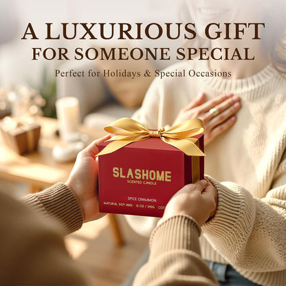 Cinnamon Spice Fall Candle, Large 3 Wick 12oz Luxury Candle, Elegant Autumn Gift for Women & Men, 60+ Hour Burn Time & Non-Toxic, Cozy Fall & Halloween Home Decor