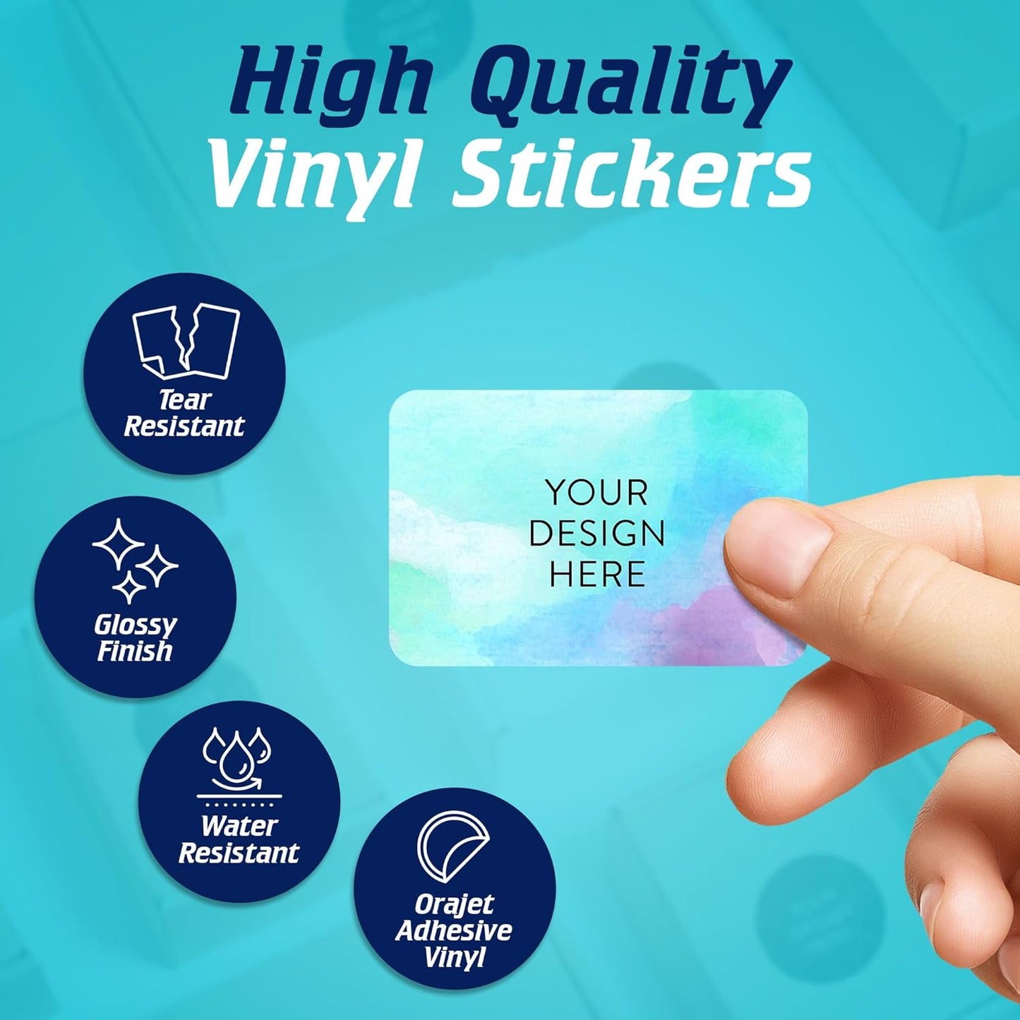 5-1000 Custom Vinyl Stickers - Upload Your own Image, Text, Design, Logo - Personalized Logo Labels for Handmade, Packaging, Bottle, Jars, Candle, Brand Stickers (Sky Blue, 3x2)