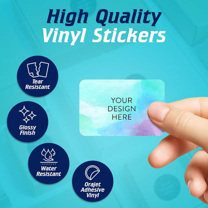 5-1000 Custom Vinyl Stickers - Upload Your own Image, Text, Design, Logo - Personalized Logo Labels for Handmade, Packaging, Bottle, Jars, Candle, Brand Stickers (Sky Blue, 3x2)