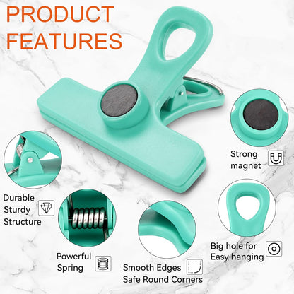 TACGEA Chip Clips, Magnetic Bag Clips with Air Tight Seal for Food Storage, 8-Piece