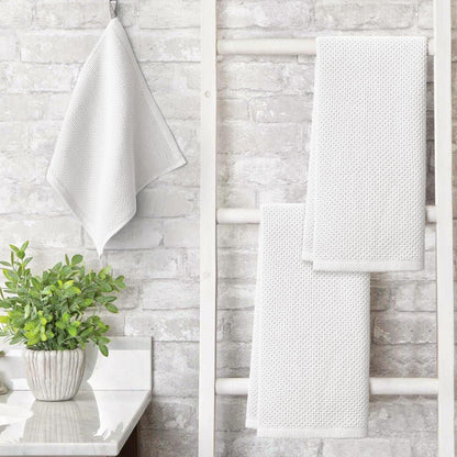 Artoid Mode 100% Cotton White Waffle Weave Kitchen Dish Cloths, 13x28 Inch Ultra Soft Absorbent Quick Drying Kitchen Dish Towels Set of 4