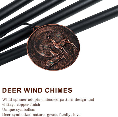 Wind Chimes for Outside, Deer Deep Tone Vintage Wind Chime Outdoor Clearance, Sympathy/Memorial/Festivals/Birthday Gift for Mom Dad Grandma, Home Garden Patio Decor (32" Deer)