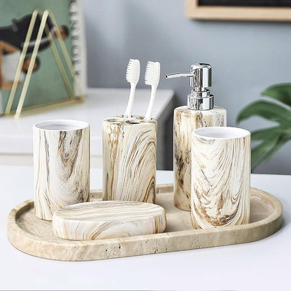 Natural Marble Tray, Oval Vanity Decorative Tray for Bathroom Counter, Countertop Stone Organizer, Catchall Tray for Kitchen, Perfume, Candles, Jewelry Dish Decorative Tray