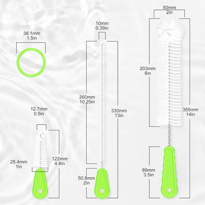 Bottle Brush Cleaner Set of 3, Long Handle Water Bottle & Straw Cleaner Brushes for Washing Tumblers, Baby Bottles, Cup Lid Cleaning Brush