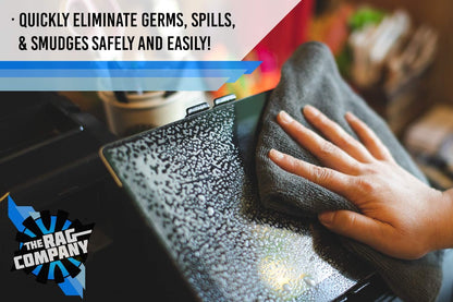 The Rag Company - All-Purpose Microfiber Terry Cleaning Towels - Commercial Grade, Highly Absorbent, Lint-Free, Streak-Free, Kitchens, Bathrooms, Offices, 300gsm, 12in x 12in, Yellow (12-Pack)