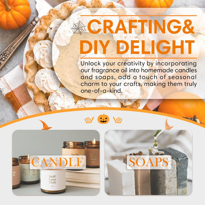 SALKING Pumpkin Pie Fragrance Oil, 120ml (4 Fl Oz) Premium Essential Oils for Diffuser, Candle Scents for Candle Making, Soap Making Supplies, Autumn Scented Diffuser Oil, Halloween Thanksgiving Gift