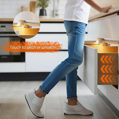 Jiayi Push to Open Door Catches Heavy Duty 2 Pack Push Opener Door Latch for Cupboard White Touch Open Latches for Closet Closing Wardrobe Closure Spring Push Latch