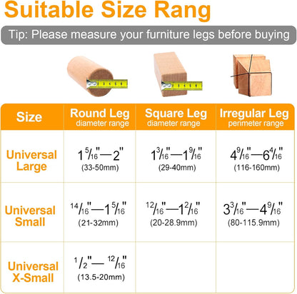 CHUNZEXI 32 Pack Chair Leg Floor Protectors for Hardwood Floors, Silicone Felt Covers Pads Caps, Protect Wood Furniture Feet Floors Noise Reduce and Scratch (Universal Small & Brown)