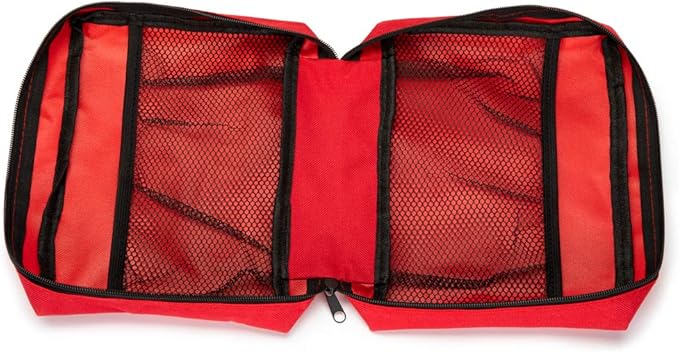 Red First Aid Bag Empty Travel Rescue Pouch First Responder Storage Medicine Emergency Bag for Car Home Office Kitchen Sport Outdoors (Red)