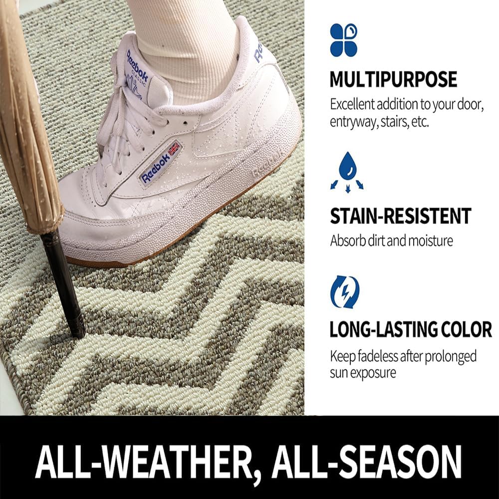 Indoor Doormat, Non-Slip Front Door Mats, Outdoor Welcome Mat Washable, Low Profile Indoor DoorMats for Entryway, Floor Inside Back Door Mats (20"x32")