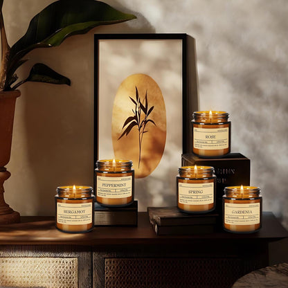 Scented Candle Set 24 Pack, Candle for Home Scented, Odor Eliminating, Stress Relief, Long Lasting Soy Wax Gift Set