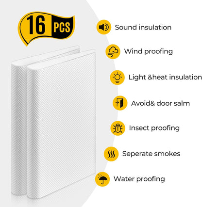 Zonon 32 Pieces Door Corner Seal Weatherstripping Exterior Door Frame Seal Draft Stopper Adhesive Corner Pads for Weather Stripping and Draft Protection (White)