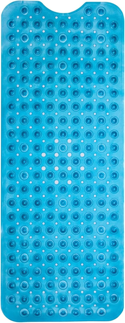 ENKOSI Bath Mat - Large Non Slip Bathtub & Shower Mat - Extra Long 40 x 16 Inch Bathroom Mats for Tub Nonslip Anti Slip Bathmats (40x16 Clear Blue 1-Pack)