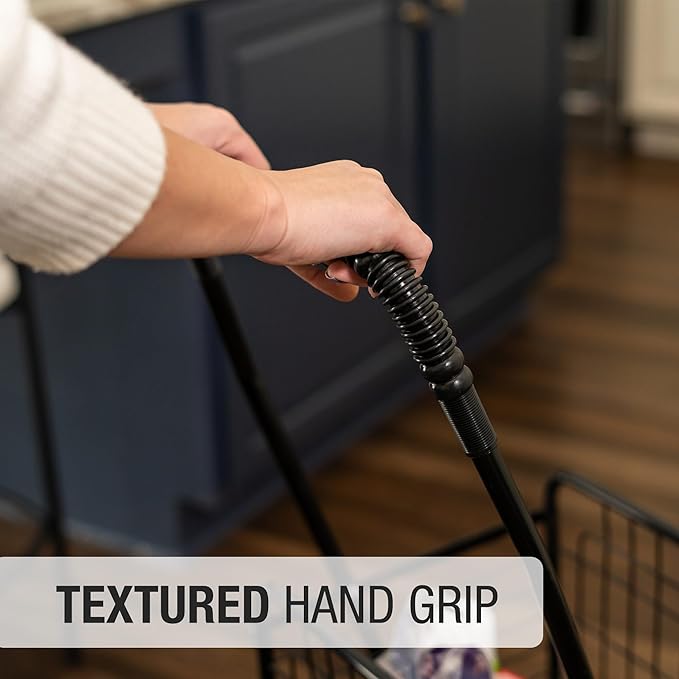 DMI Utility Cart with Wheels to be used for Shopping, Grocery, Laundry and Stair Climber Cart, Weighs 7.5 Pounds but holds up to 90 Pounds, Compact and Foldable, Black