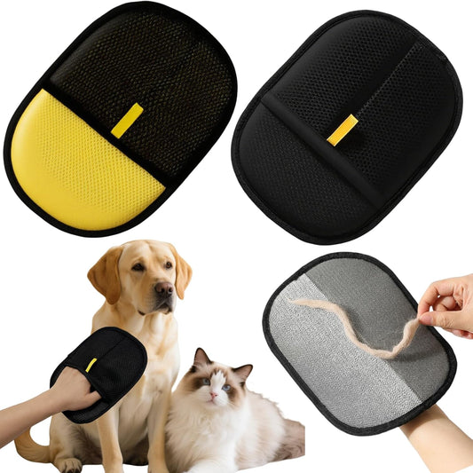2Pcs Electrostatic Pet Hair Removal Gloves for Cats & Dogs,2025 New Upgraded Reusable Quick De-Shedding Grooming Gloves,Animal Fur Remover Tool for Couch,Carpet,Furniture,Car Seat,Clothing,Curtain