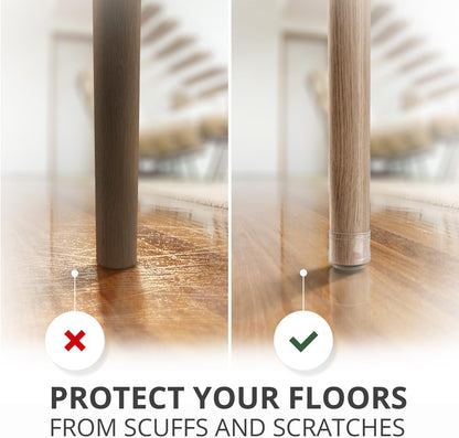 X-Protector Silicone Chair Leg Floor Protectors with Non-Slip Furniture Pads - 24 PCS 1.3" - 2" - Anti-Slip Chair Leg Covers - Non-Skid Furniture Leg Caps - Furniture Pads for Hardwood Floors!