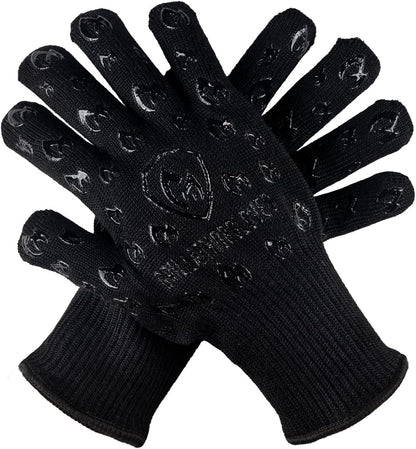 Grill Armor Oven Gloves 932°F Extreme Heat & Cut Resistant Oven Mitts with Fingers for BBQ, Cooking, Grilling, Baking – Accessory for Smoker, Cast Iron, Fire Pit, Camping, Fireplace, Griddle & More