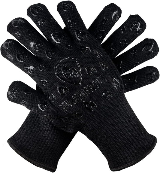 Grill Armor Oven Gloves 932°F Extreme Heat & Cut Resistant Oven Mitts with Fingers for BBQ, Cooking, Grilling, Baking – Accessory for Smoker, Cast Iron, Fire Pit, Camping, Fireplace, Griddle & More