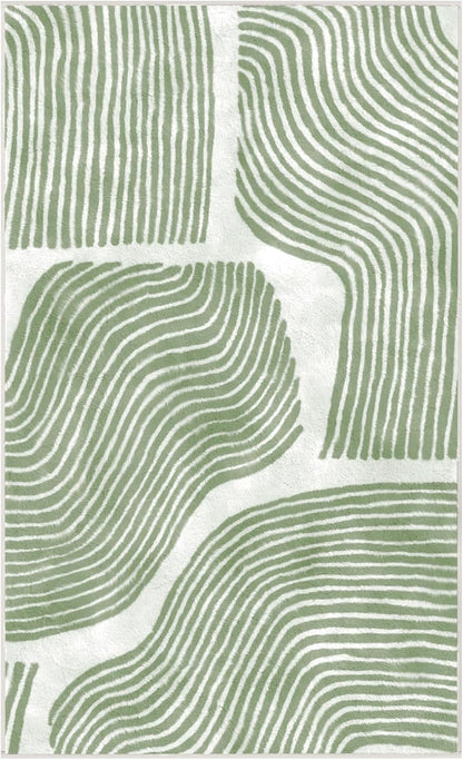 Zen Garden Area Rug - Ultra Soft Area Rug 5x7, Non Slip, Stain Resistant Living Room Rug, Washable Area Rugs for Living Room, Rugs for Bedroom (Green, 5x7)
