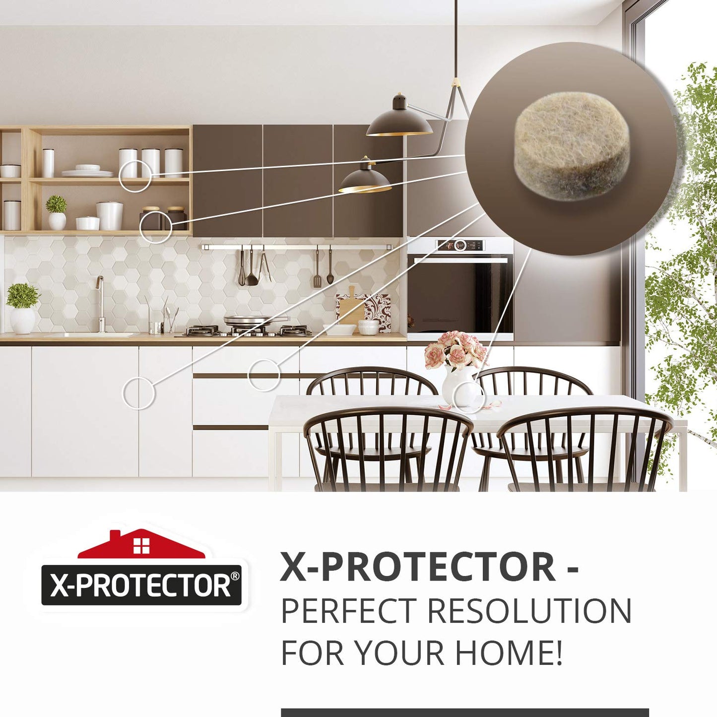 Cabinet Door Bumpers X-Protector 150 PCS - Small Felt Pads 3/8” - Ideal Beige Felt Bumpers - Self-Adhesive Thick Felt Dots - Bumper Pads to Protect Glass & Other Surfaces! (Beige)